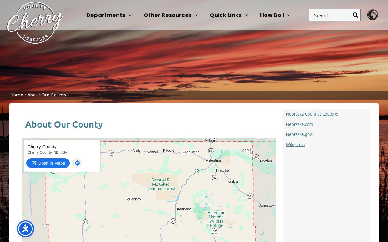 Cherry County warrant records, county seat and incorporated-place context